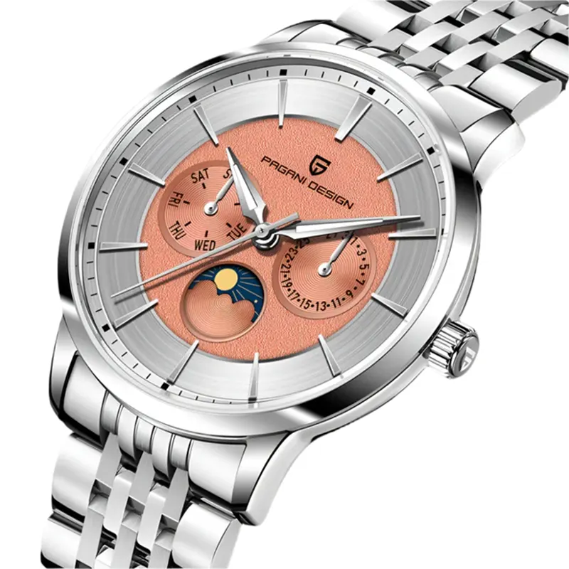 Pagani Design Vintage Moonphase Brown Dial Men's Watch- PD-1795